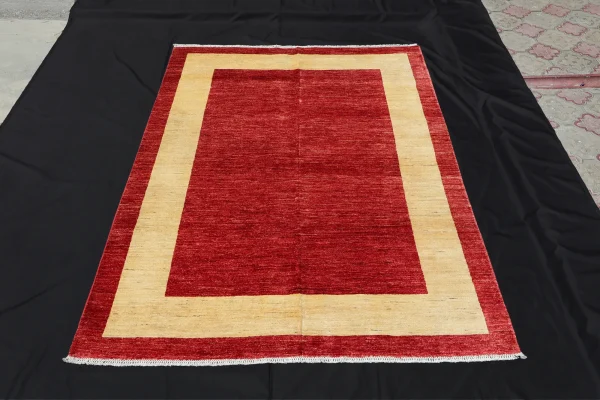 6x8 Red & Ivory Gabbeh Rug | Afghanu.com