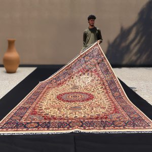 7x9 Cream Persian Rug